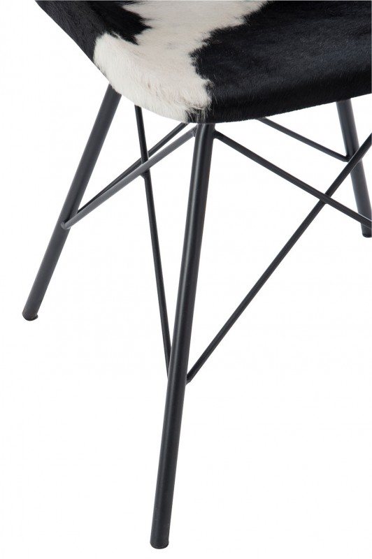 CHAIR GOAT SKIN BLACK WHITE45X42X78 7KG 390EURO - CHAIRS, STOOLS